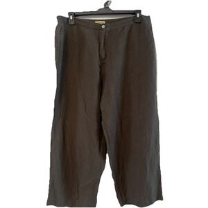Islander Linen blend Pants Women's XL (24W) Green wide leg coastal beach